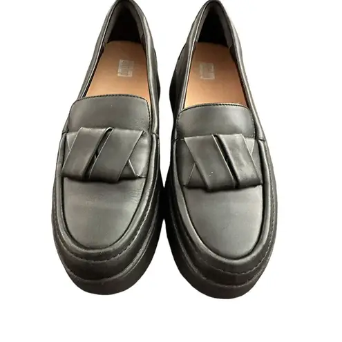 FitFlop Womens F-Mode Leather Flatform Slip On Loafers Shoes