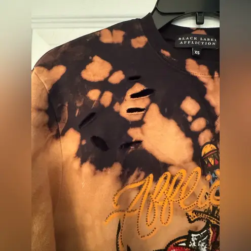 Affliction BOBBI RUTH Women’s Orange & Black Sweatshirt Fleece Size XS