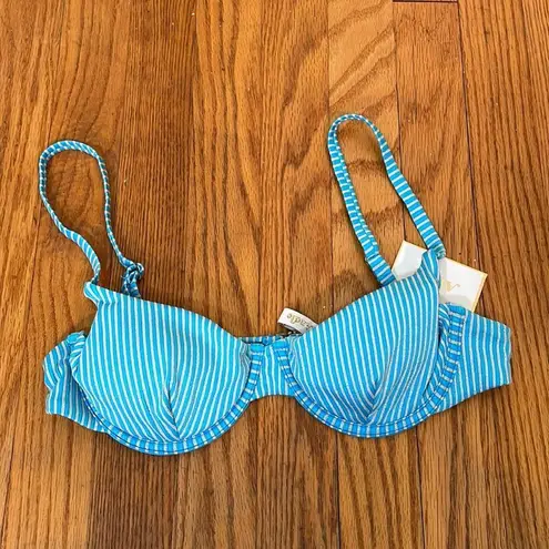 ANDIE x Mindy The Bermuda bikini top stripe splash Blue gold size small NWT