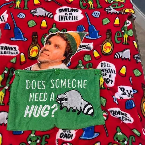 Elf One Piece Pajamas Women's Size XL Buddy The Elf Ugly Christmas Sweater Red