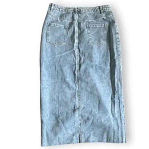 NEW Happily Grey Womens sz 13 Blue High Waist Long Denim Midi Skirt 90s Casual
