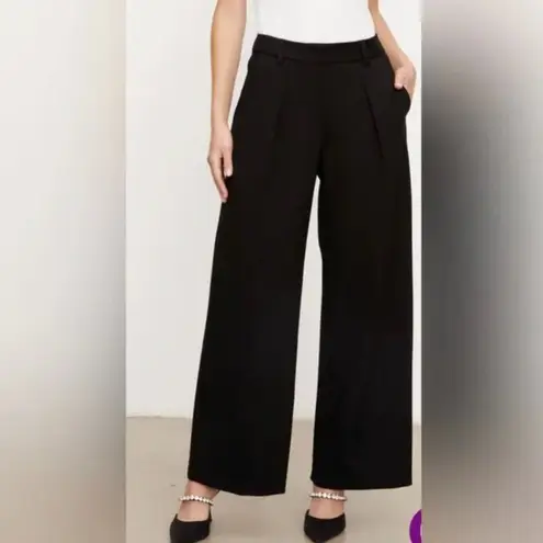 Velvet by Graham & Spencer Leona High Rise Wide Leg Trouser Pants Pockets 6 $229 Black