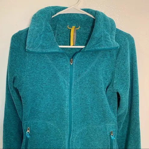 Lole Tradition Cardigan Full Zip Teal Black Marl