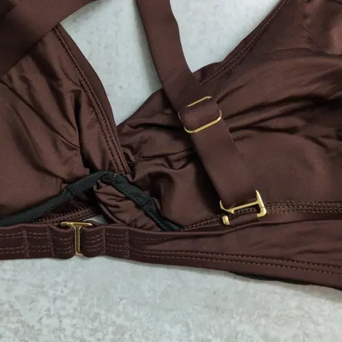 La Blanca Java (Brown) Island Goddess Underwire Twist Front Bra Top Size 8 New