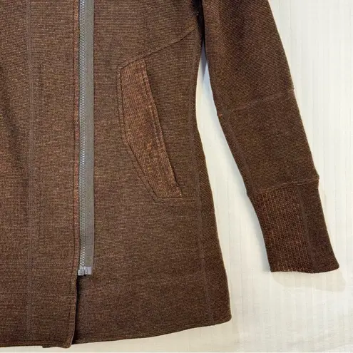 Title Nine Wool Blend Sweater Jacket Brown Knit Full Zip Women’s Size X-Small