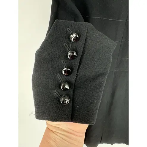 Jaeger London Pure Lana Wool Black Pencil Dress US Size 8 UK 10. Cocktail Party