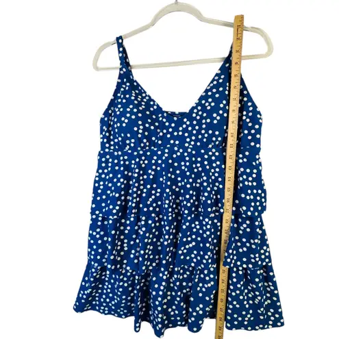 Blue Polka Dot Tiered Ruffle One