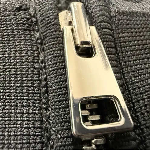 Theory  Zip Up Knit Fitted Peplum Black Jacket Large