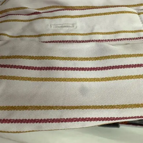 Victoria Beckham Striped Silk Viscose Blouse Size 4 Collared Button Up