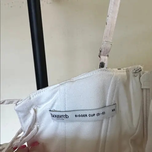 House Of CB  STEFFANI White Stretch Cotton Rose Print Midi Sundress Size XS D-DD - Image 11