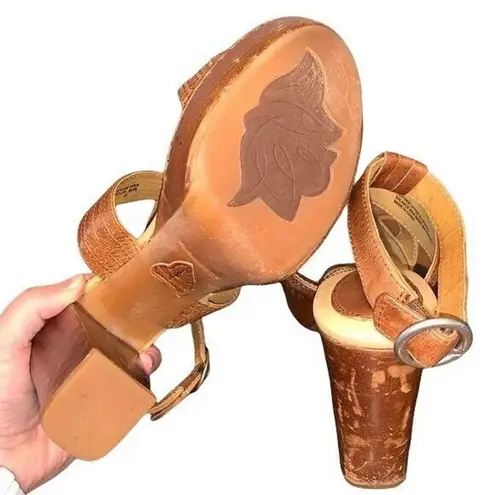 Born concept BOC Born Crown Womens Leather Sandals High Heeled Platform Strappy Summer Size 9