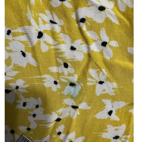 Wish Golden Bloom Dress Women's Small Yellow Mini V-Neck Puff Sleeve Ruffle RTR