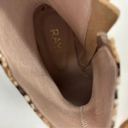 Raye Revolve Merit Size 6.5 High Heel Bootie Natural Snake Skin Embossed