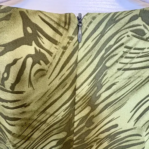 Danny & Nicole Vintage Inspired Green Midi Dress Resortwear Print Boho Artsy 12P