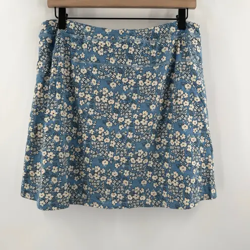 Toad & Co Seleena Skort Size Large Skirt Blue Floral Lined Shorts Outdoors Gorp