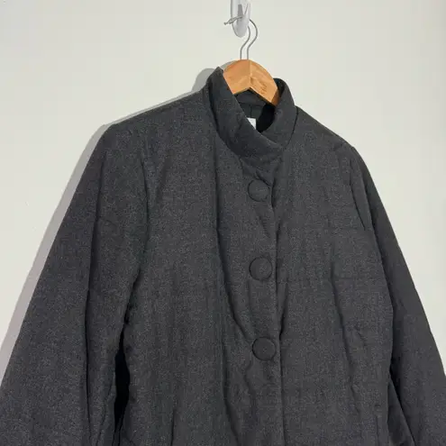 J.Jill NWT  Charcoal Gray Quilted Poly Puffer Jacket Coat Zip Pockets Size Small‎