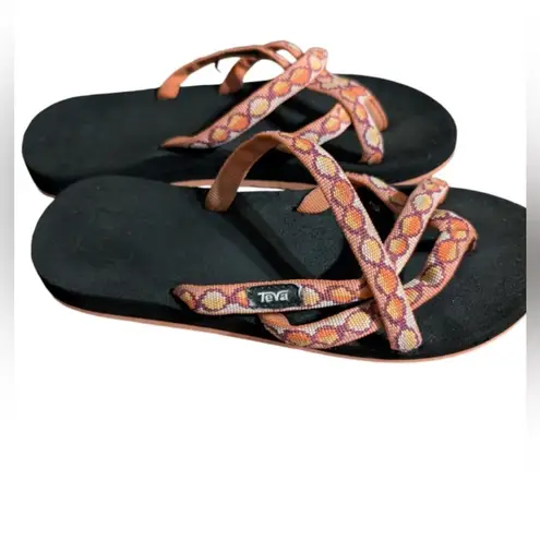 Teva  Olowahu Flip-Flop Sandals Women's Olowahu Zaro Tiger Lily Polyester Sandal - Image 3