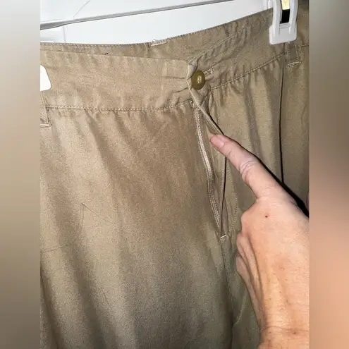 Winter Silks Vintage Silk Blend Pants Tan Khaki Pockets Size 14