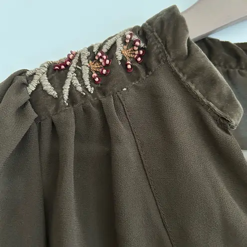 Carolina belle Beaded Blouse Brown Size S