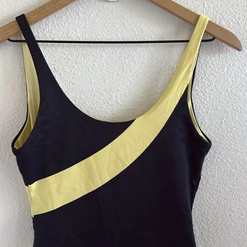 ONIA Swimsuit Rachel Colorblock Black and Yellow One-Piece Swimsuit Medium