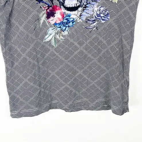 Robert Graham 100% Cotton Striped Skull Graphic Short Sleeves Tee, Size Small