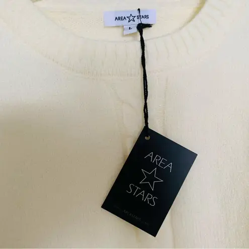 NWT Area Stars Classic Cream Gilly Cable Knit Sweater Top