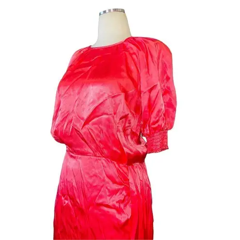 Saylor Zulu Satin Mini dress in Melon Pink Large New Womens Cocktail