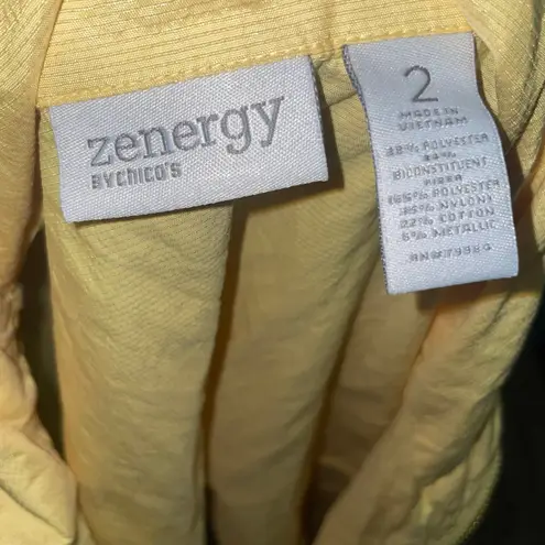 Zenergy Chicos Sz 2 Large Butter Yellow Casual Light Jacket Athleisure Coastal
