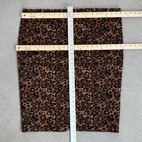 Old Navy  Leopard Print Stretch Twill Pencil Skirt Brown Size 18