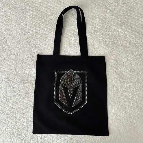 Vegas Golden Knights Rhinestone Crystal Logo Bling Tote Bag Black