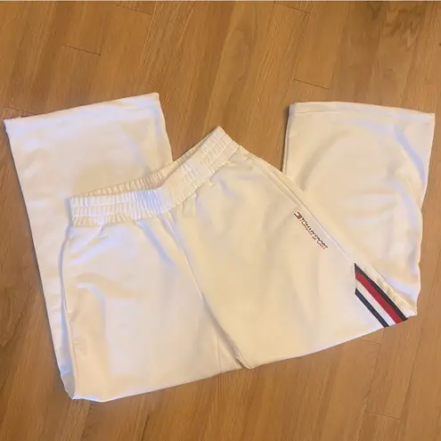 Tommy Hilfiger  Sport Runway Snap Off Classic Logo Colors White Sweat Pants