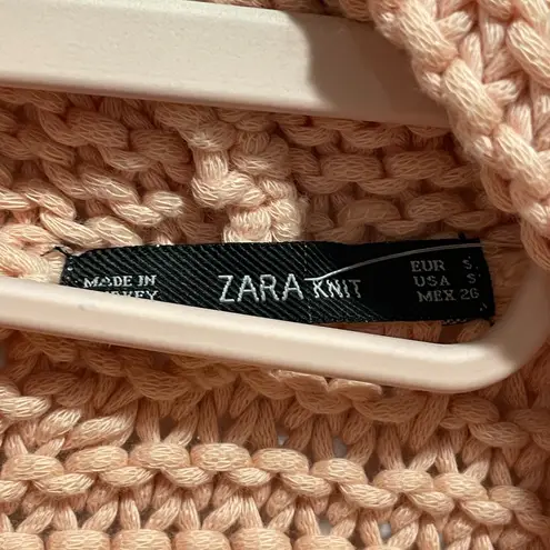 ZARA  Soft Pink Blush Chunky Knit Cowl Neck Sweater