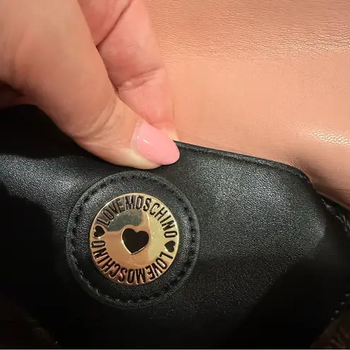 Love moschino pink quilted gold heart crossbody purse