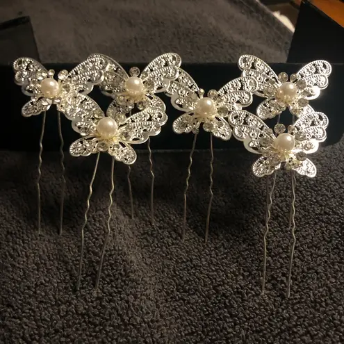 Set of 6 Silver Bridal Hair Pins