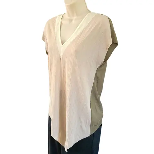 Pink Martini Asymmetrical Colorblock Short Sleeve Blouse - Size XS - NWT