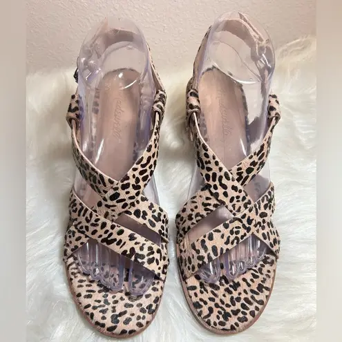 Madewell  Alyssa Chunky Sandal Spot Calf Hair  Block Heels Sandals Size 8