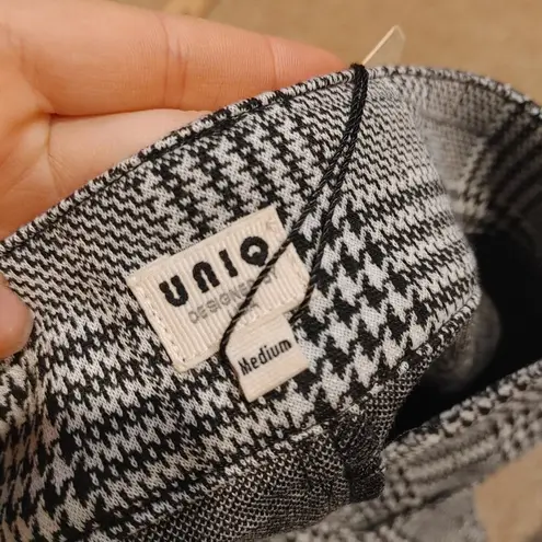 Uniq Houndstooth Black and Gray Size Medium M Wide Leg Pants Career Work NWT