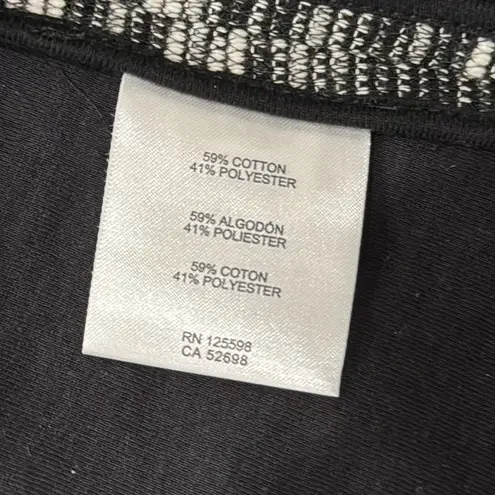 Ellen Tracy open front cardigan black and white woven cotton blend size M