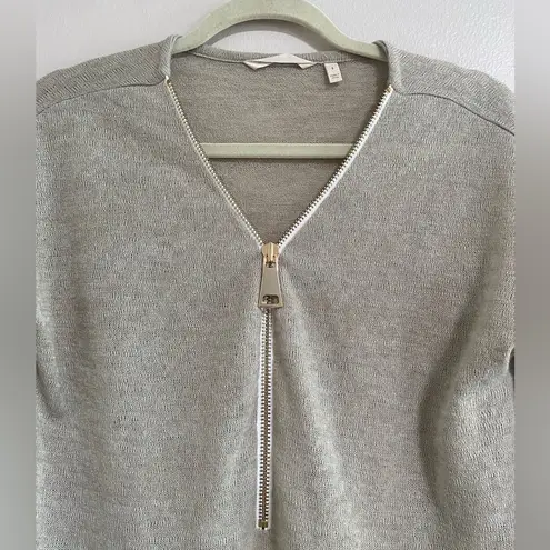 Soft Surroundings Beige Valentina Sweater with Zipper Size Small