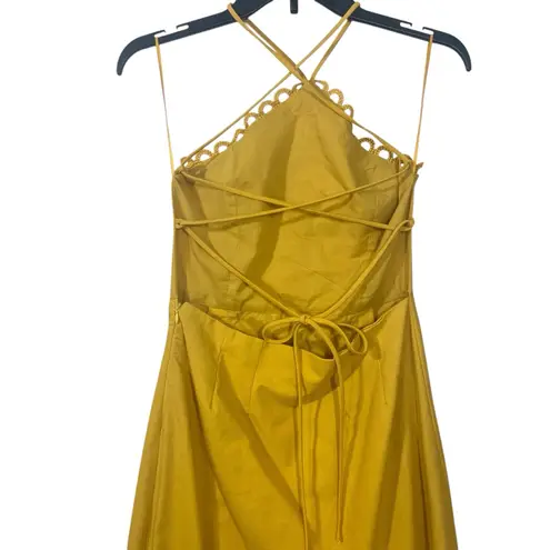 PETAL & PUP NWT EB LUXE LA Zola yellow maxi halter dress S Gold