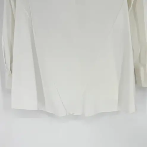 Paperwhite 3/4 Sleeve Collared Button Down Tunic Top White Size 4