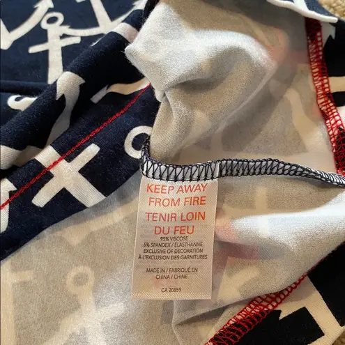NWT Hatley Scattered Anchors Dress Blue Red White Size Medium