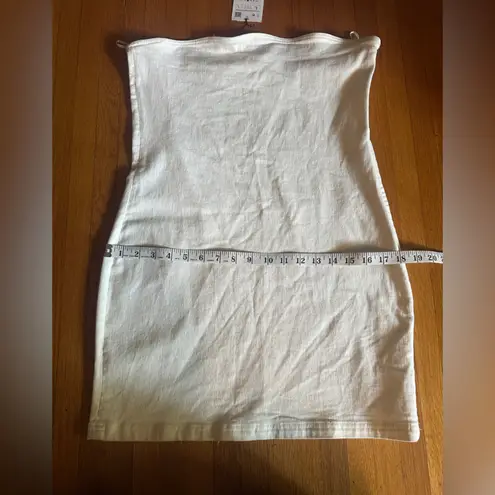 ZARA  White Denim Tube Dress, Size L, NWT