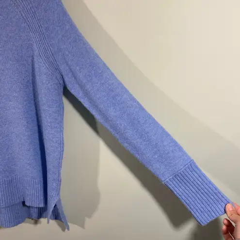 J Crew Women Periwinkle Blue Wool Alpaca Blend Turtleneck Pullover Sweater Sz XS