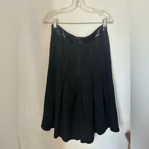 Sonia Rykiel black wide leg wool blend pants with sequin belt size T38