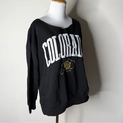 Pressbox Black Colorado Buffaloes Pocketed Arch Sweatshirt