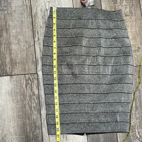 G by Guess NWT Metallic Silver Varina Bandage Skirt Small