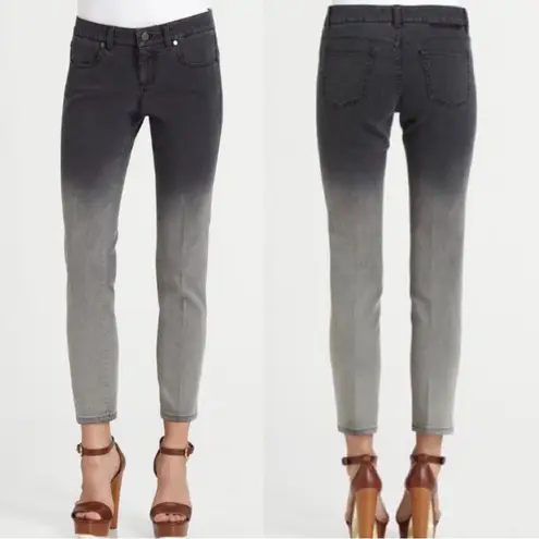 Stella McCartney • grey ombre skinny jeans dip dye low rise ankle faded