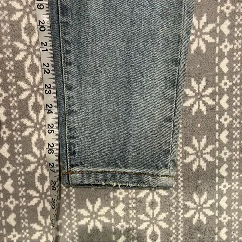 We Wore What The Danielle Crystal Straight High Waist Jeans In Blue Button Fly 27