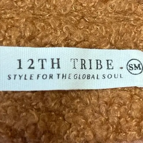 12th Tribe  Brown Fleece Sherpa Cozy Button Down Shacket Shirt Jacket Size S/M